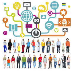 Connecting Internet Online Social Media Social Network Concept