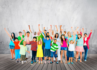 Obraz premium Community Togetherness Children Multiethnic Cheerful Concept