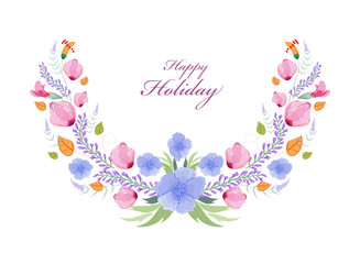 Hand Painted Floral Wreath