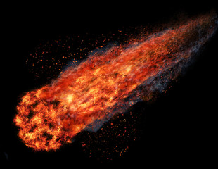 ball of fire on black background © Netfalls