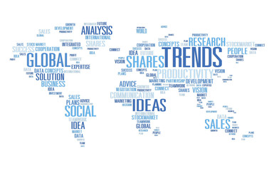 Obraz na płótnie Canvas Trends World Map Marketing Ideas Social Style Concept