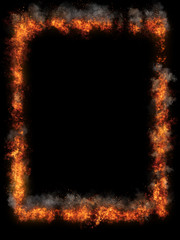 Burning fire frame