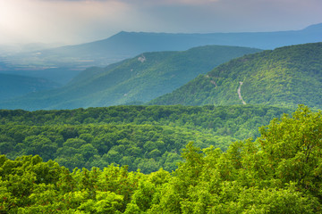 View of the Blue Ridge Mountains from Loft Mountain in Shenandoa