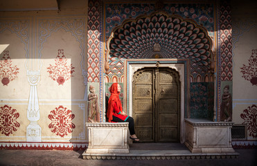 Woman in Jaipur city palace