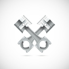 Two pistons white background.