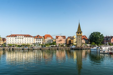Plakat Harbor of Lindau island, Lake Constance, Germany