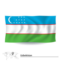 Obraz premium Flag of Uzbekistan