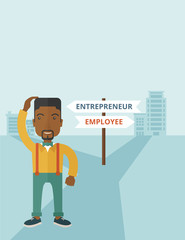 Black guy confused with enterpreneur or employee