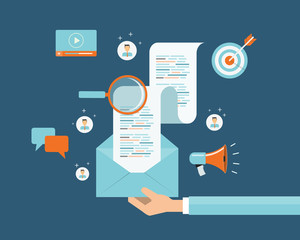 digital content and  email marketing concept