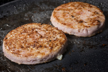 Hamburgers on the grill