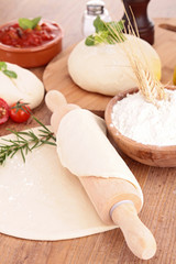 raw dough and ingredients