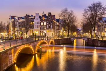 Fotobehang Amsterdam Canals Netherlands © vichie81