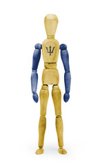 Wood figure mannequin with flag bodypaint - Barbados