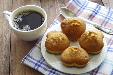 muffins on a wooden table