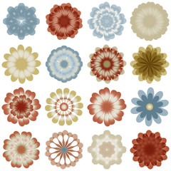 Multiple pastel color flowers