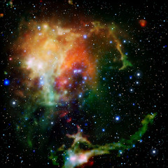 Naklejka premium Colorful Universe filled with stars nebula and galaxy