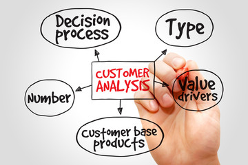 Customer analysis mind map, business concept