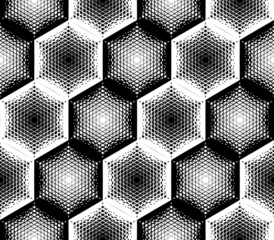Design seamless monochrome hexagon geometric pattern
