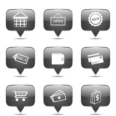 Shopping Sign Square Vector Black Button Icon Design Set 2