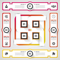 Infographic design on the grey background. Modern template.