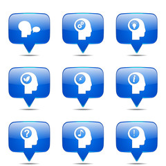 Think Web Internet Square Vector Blue Icon Design Set