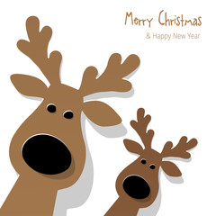 Christmas Reindeer brown on on a white background