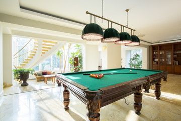 Close-up of billiard table