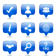 Web Internet Square Vector Blue Icon Design Set 2