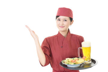 笑顔のウェイトレス