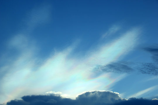 Beautiful iridescent colorful cloud