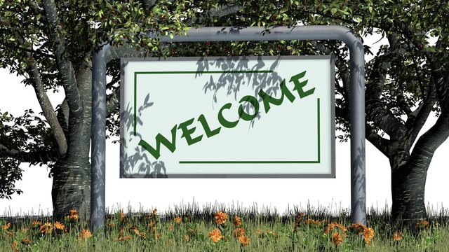 welcome - sign  in the nature 