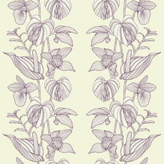 Fototapeta premium Seamless floral ornament