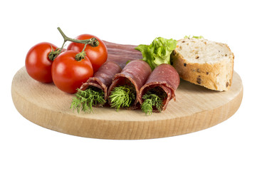 Dried pig meat slices