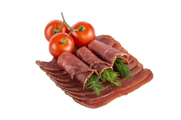 Dried Pork slices isolated