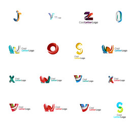 Set of universal company logo ideas, business icon collection