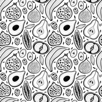 Fototapeta Fruits seamless pattern