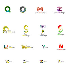 Set of universal company logo ideas, business icon collection