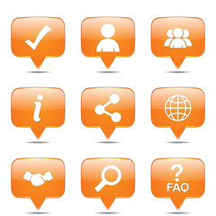 Web Internet Square Vector Orange Icon Design Set 2