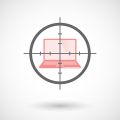 Crosshair icon targeting a laptop