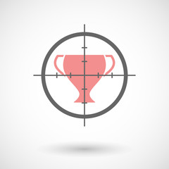 Crosshair icon targeting an award cup