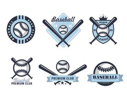 Baseball Emblems or Badges with Various Designs 