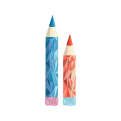 Polygonal Pencil Icon with geometrical figures