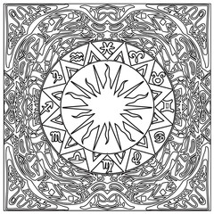 Zodiac esoteric zentangle