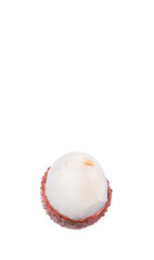 Ripe lychee fruits over white background