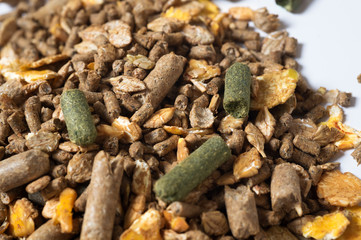 natural grain sportive  muesli background. for horse. macro
