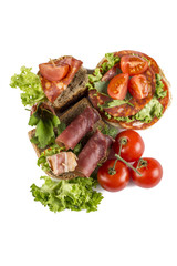 Dried Pork slices isolated