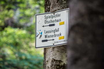 Schild in den Ötschergräben