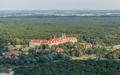 Fototapeta premium aerial view of Lubiaz abbey