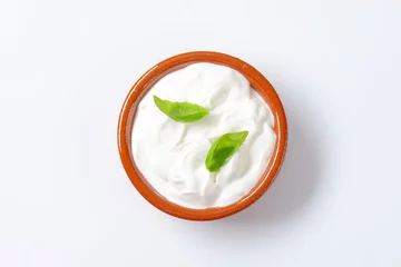 Photo sur Aluminium Produits laitiers white yogurt
