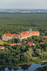 Fototapeta premium aerial view of Lubiaz abbey
